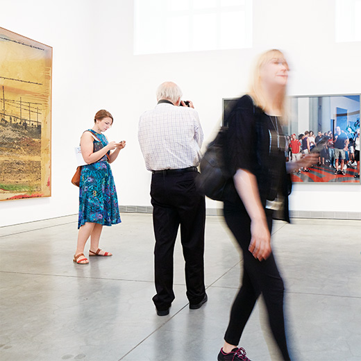 Visitors exploring the galleries