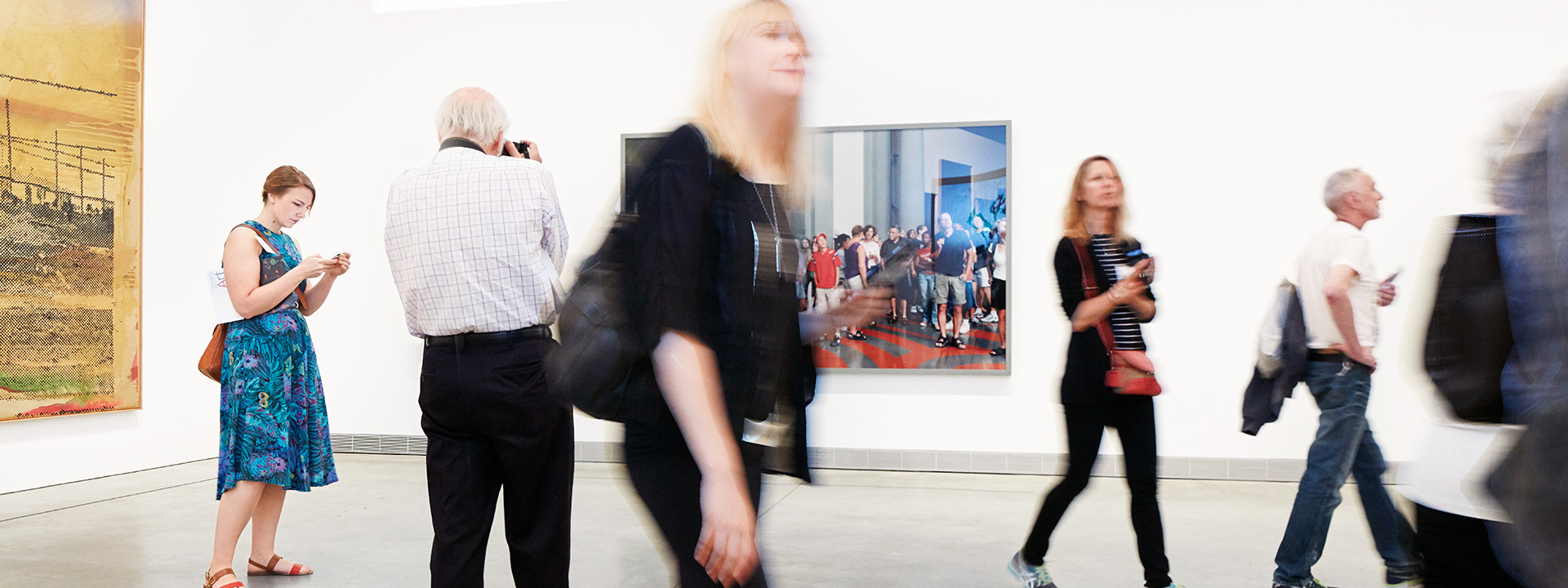 Visitors exploring the galleries
