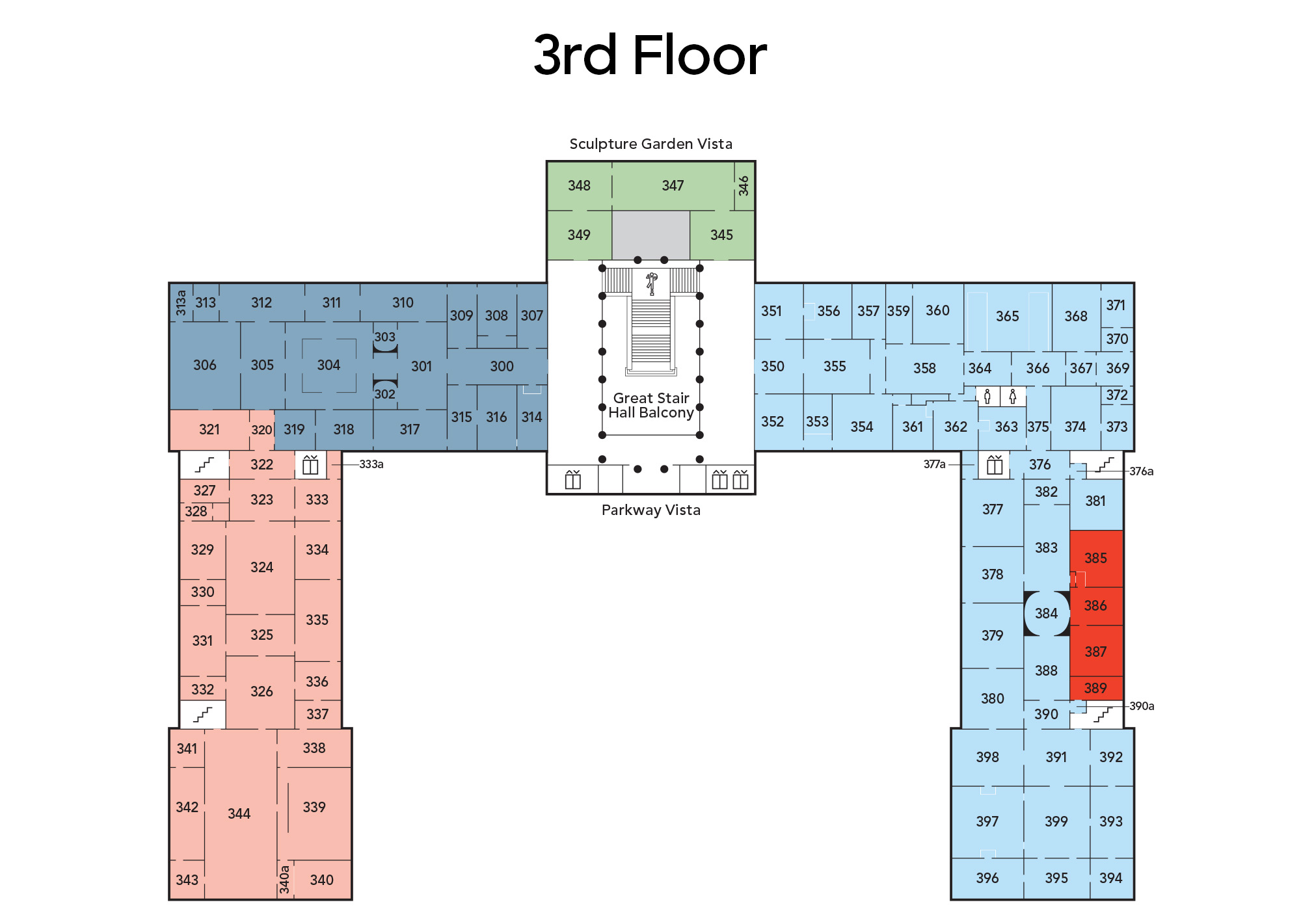 Map of main building third floor
